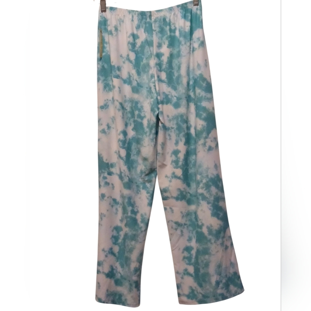 Melissa Paige -NWT, Women Size PS, Tie dye Palazzo Wide Leg Boho Turquoise Pants - Picture 5 of 10